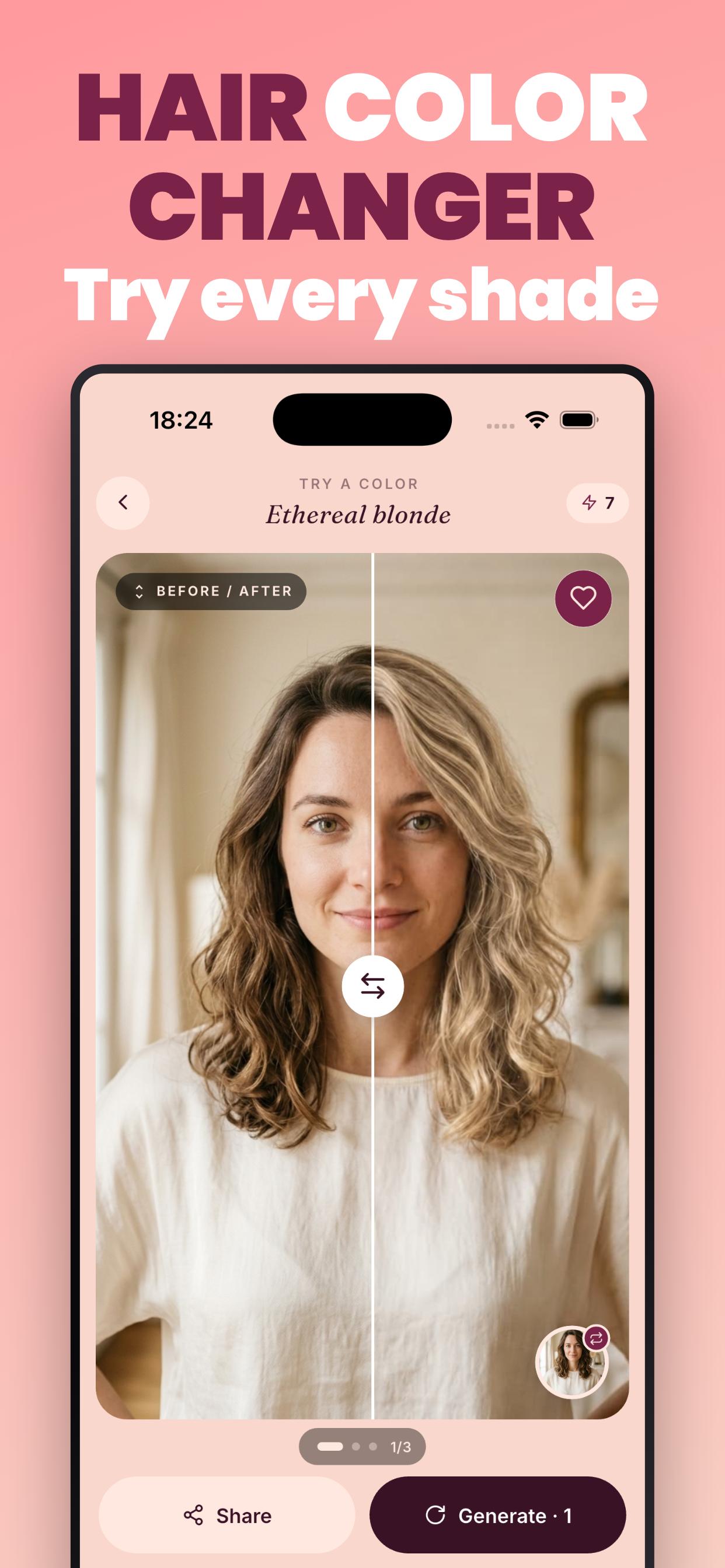 Color before/after slider
